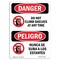 Signmission Safety Sign, OSHA Danger, 14" Height, Do Not Climb Shelves At Any Time Bilingual Spanish OS-DS-D-1014-VS-1788 - alternate 1